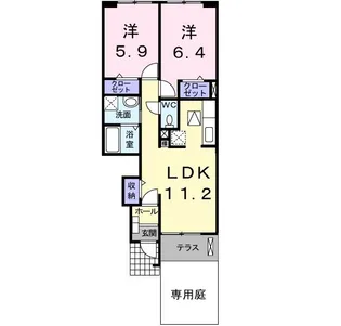 ローレルコートS【1階】の間取り
