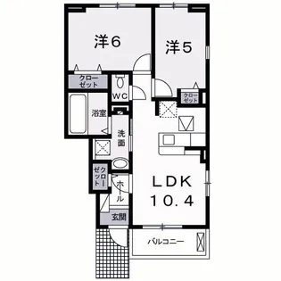 リバーサイド魚住【1階】の間取り