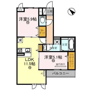 D-room五反田【2階】の間取り