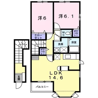 ノートルハウスⅠ【2階】の間取り