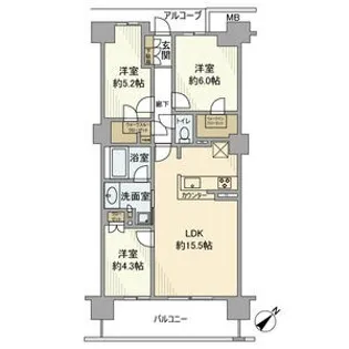 シエリアシティ明石大久保A棟【1階】の間取り