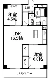 明舞北センター1号棟【8階】の間取り
