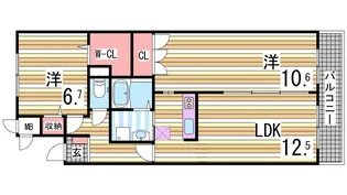 コミュノーテ半右衛門【2階】の間取り