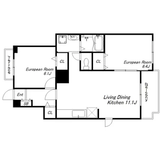 舞子坂ヒルズⅢ【1階】の間取り