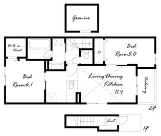 クレモンティーヌ A【2階】の間取り