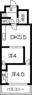 グランドシャトー板宿II【2階】の間取り