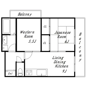メゾンドソレイユ物部【2階】の間取り