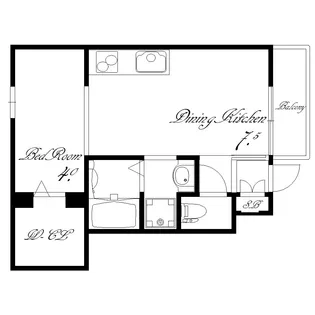 クレールベルヴィル立花C【1階】の間取り