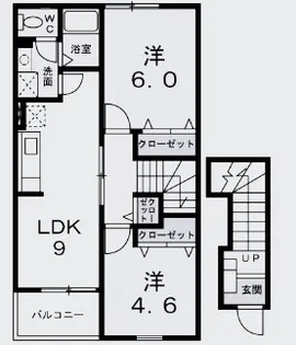 エテルノ・スクウェア四番館【2階】の間取り