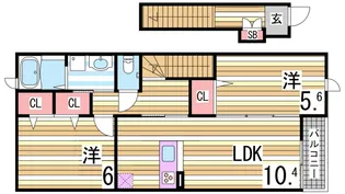 フレグランスB【2階】の間取り