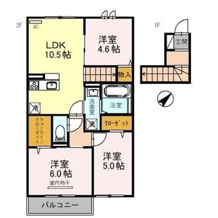 D-room高丘【2階】の間取り