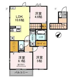 D-room高丘【2階】の間取り