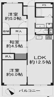 ユニハイム明石【6階】の間取り