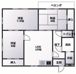 ハイツ旭ヶ丘【3階】の間取り