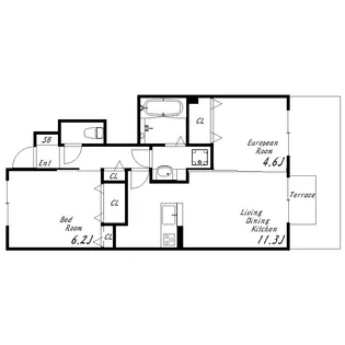 リヴェールコート名谷【1階】の間取り