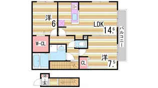 シャルマンハイムB棟【2階】の間取り