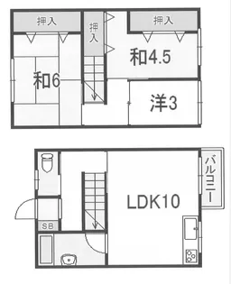 明舞第6団地14号棟【2階】の間取り