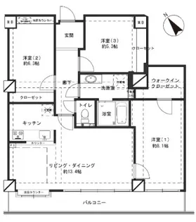 サバービアシティ21 B【2階】の間取り