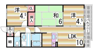 日宝アドニス塩屋【2階】の間取り