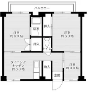 ビレッジハウス東二見2【3階】の間取り