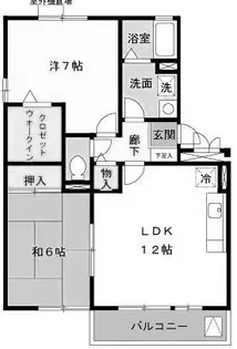 クレールプラザ立花D棟【2階】の間取り