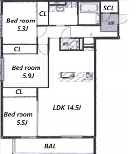 ラルーシュ【2階】の間取り