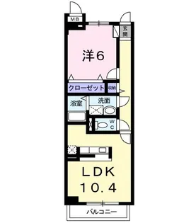 クイーンズコートF【2階】の間取り