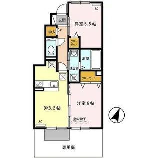 キャンフルローレル【1階】の間取り