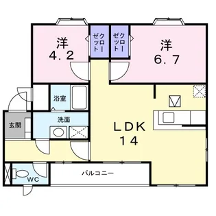 ヒルサイドテラス【1階】の間取り