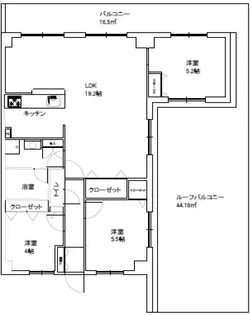 ジュリオ東野【5階】の間取り
