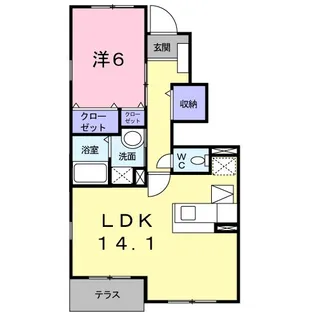 ノートルハウスII【1階】の間取り