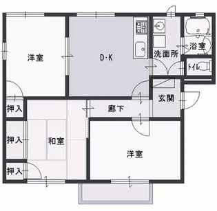 グリーンコート西明石【1階】の間取り