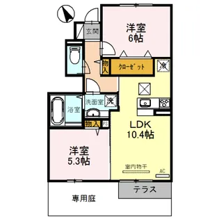 ブレッツァ ソーレ【1階】の間取り