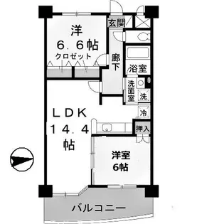 リュイール桃山台【4階】の間取り