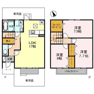 シティパル A棟【1階】の間取り