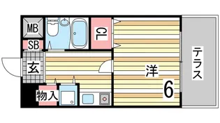 トーカン須磨神撫町キャスティール【1階】の間取り