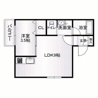 シャルム魚住【1階】の間取り