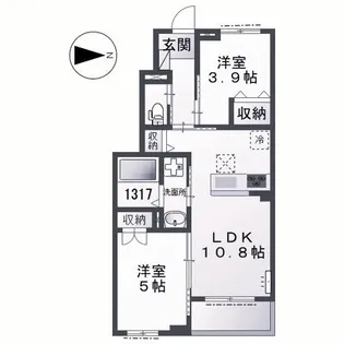 サクラーレ長坂【1階】の間取り
