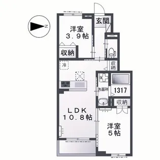 サクラーレ長坂【1階】の間取り