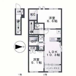 サクラーレ長坂【2階】の間取り