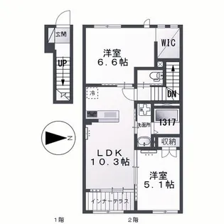 サクラーレ長坂【2階】の間取り