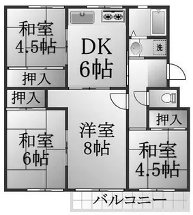 高倉台団地31号棟 31号棟【3階】の間取り