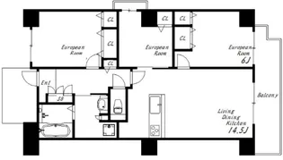 アスピア明石東館【6階】の間取り