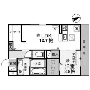 ローテローゼ物部【1階】の間取り