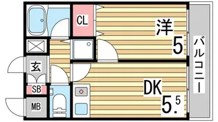 フルール妙法寺【2階】の間取り