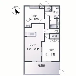 リバトゥジュ【1階】の間取り