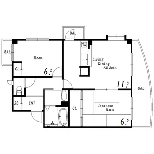 オーズコート【5階】の間取り