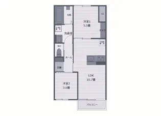 ビタミンテラス明石大久保【2階】の間取り