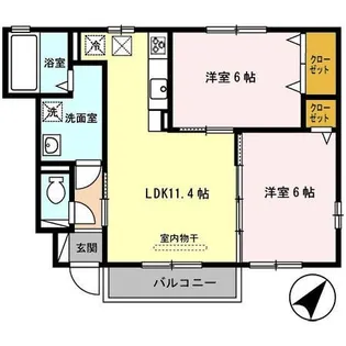 サワーフローラ B棟【1階】の間取り