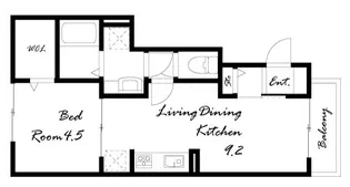 プティト フェルム【1階】の間取り